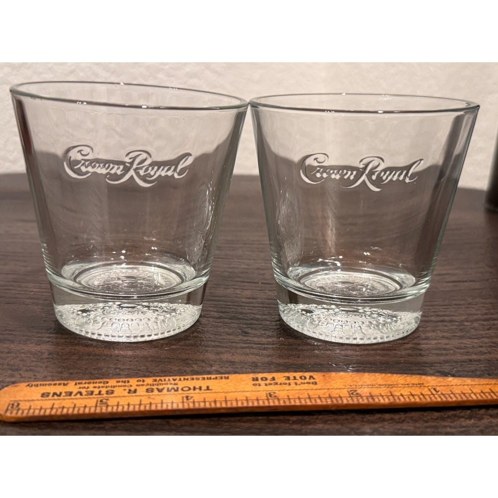 Crown Royal Bar Glasses Special Edition Set of 2 Low Ball Old Fashioned